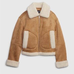 New, with tags GAP Vegan Suede Sherpa-Trim Jacket
